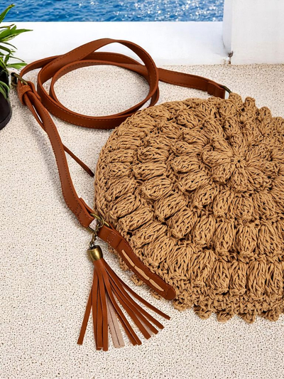 Royalfashion Petit sac à main en paille pour femme Solea Mini