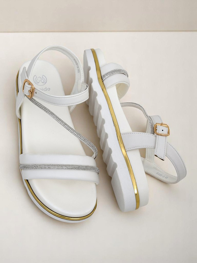 Sandales compensées Royalfashion pour femme avec strass Magnol