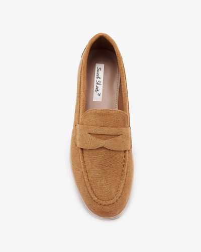 Mocassins femme en éco-suède couleur camel Daffer- Footwear