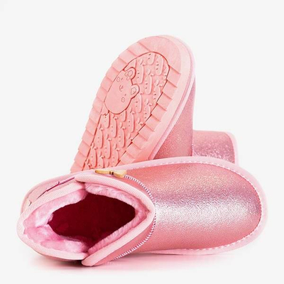 OUTLET Bottes de neige pour enfants roses avec papillon Umabela - Footwear