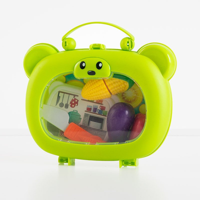 Kit de découpe enfant vert dans une valise - Jouets
