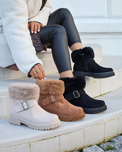 Bottes femme camel isolées à talons plats Zeora - Shoes