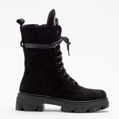 Bottines femme noires en éco-suédine Moxo - Chaussures