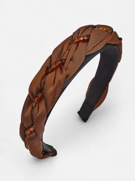 Royalfashion Serre-tête avec tresse et perles