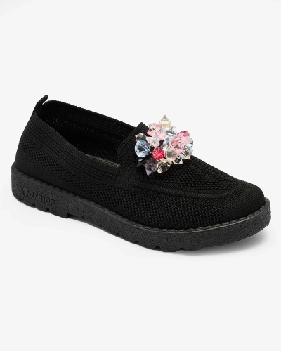 Royalfashion Demi-pointes à enfiler noires pour femmes Enweta