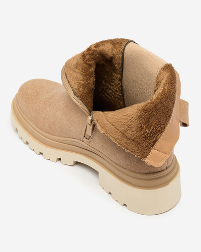Royalfashion Bottes pour femme beige avec lanière décorative Doasa