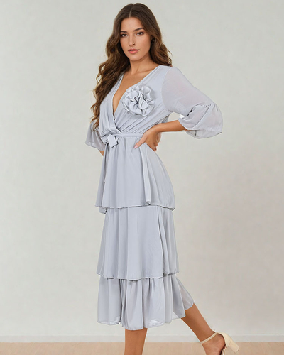Royalfashion Robe midi à volants pour femme