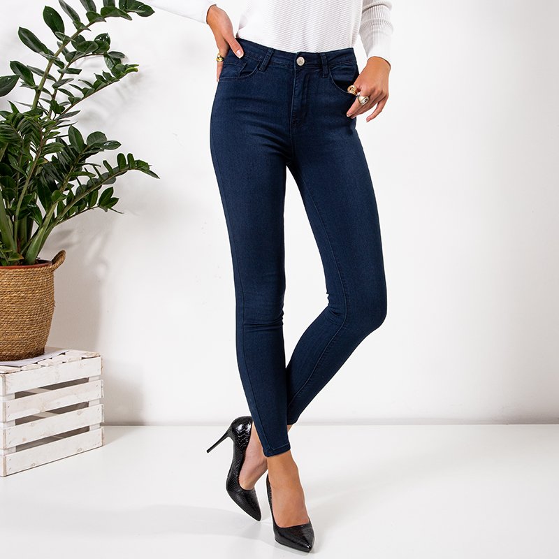 Pantalon jean femme bleu marine best sale