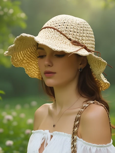 Royalfashion Chapeau de Paille Femme Whisper Bow