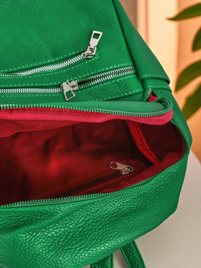 Sac à dos pour femmes AURELIA Verde cuir écologique A4 Królewska Moda