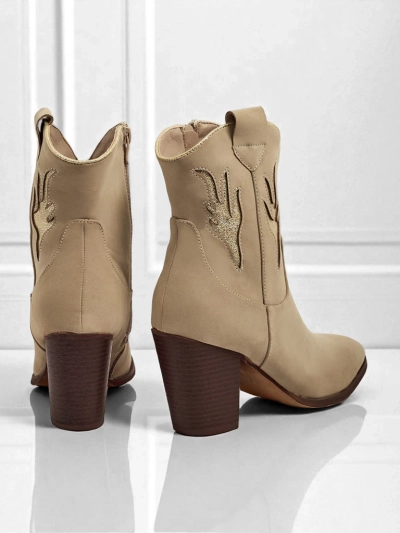 Bottines cow-boy à talon pour femmes avec inserts décoratifs Cendria