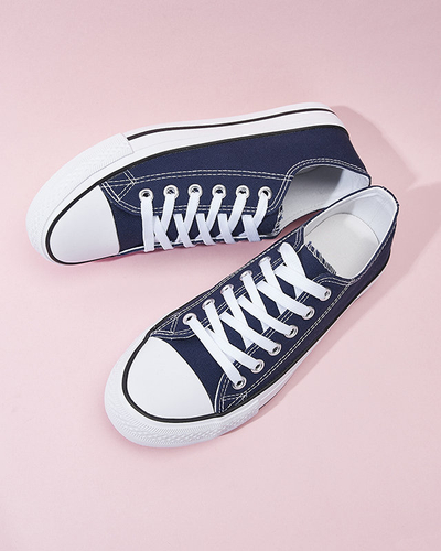 Baskets à lacets classiques pour femme bleu marine Ogisa - Chaussures