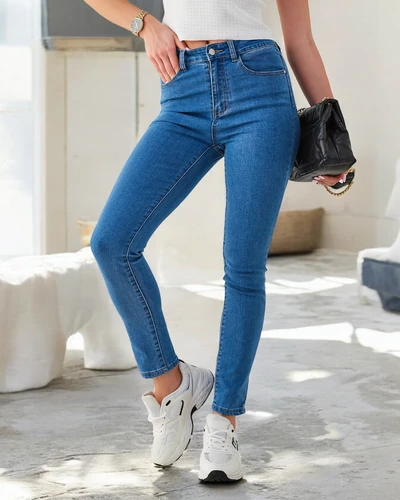 Royalfashion Jeans skinny en coton pour femme