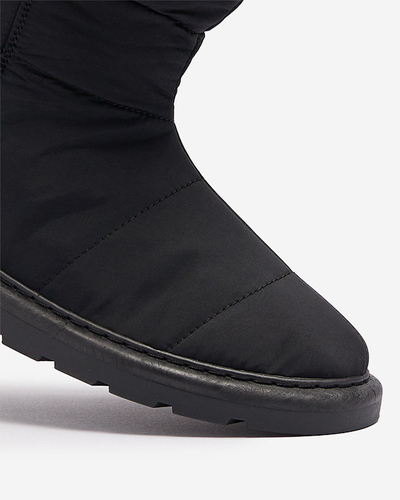 Bottes noires pour femmes a'la bottes de neige Kalioli- Footwear