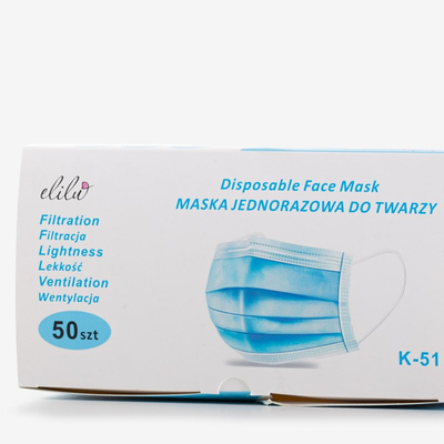 Masque de protection 3 couches blanc 50 pcs - Masques