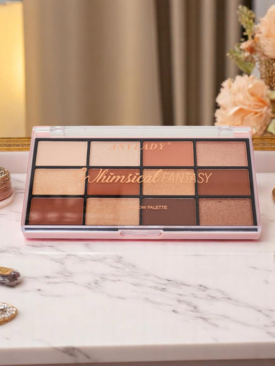 ANYLADY Palette de 12 fards à paupières avec finis pailletés et mats Golden Chocolate Fudge