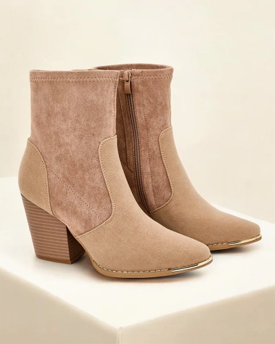 Bottines écologiques en suédine pour femmes de Royalfashion sur un poteau Gris