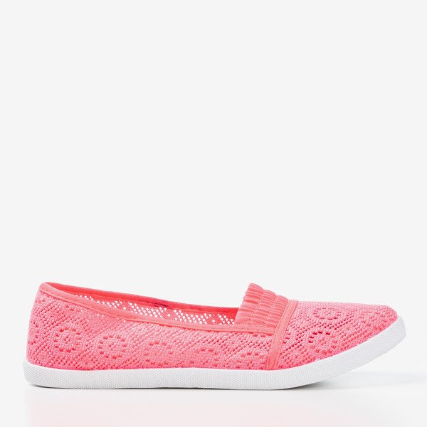 Ballerine rose fluo à enfiler - dentelle Noremies - Chaussures 1