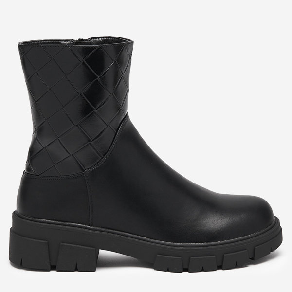 OUTLET Bottes hautes noires pour femmes avec matelassage Redis - Chaussures