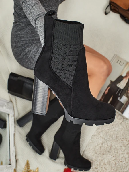 Bottines femme en daim écologique à talon Vansoria