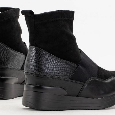 Bottines slip-on femme noires avec embossage Keleda - Chaussures