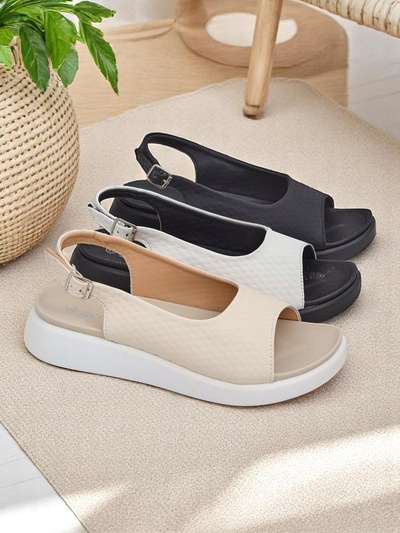 Royalfashion Sandales pour femmes Riva à semelle épaisse