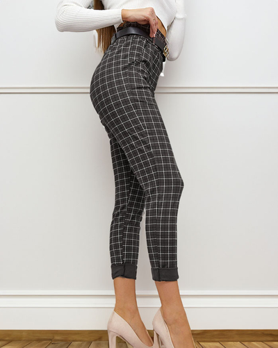 Royalfashion Pantalon à carreaux pour femme