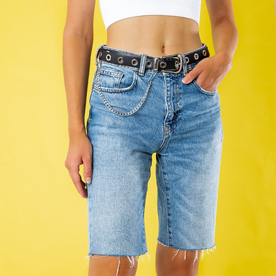 Ceinture noire pour femme avec œillets - Ceintures