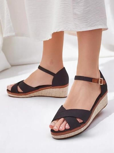 Royalfashion Sandales compensées pour femmes Terrific
