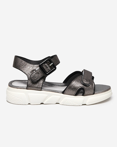 Sandales fille brillantes graphite Jenilo - Chaussures