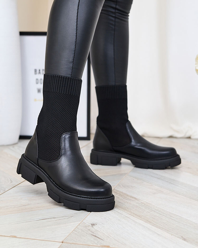 Royalfashion Bottes noires pour femmes avec maille Xandra