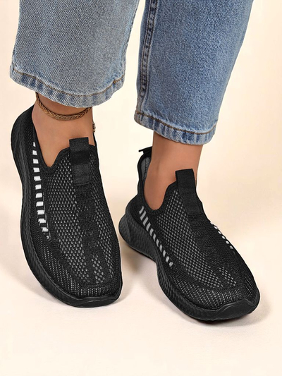 Royalfashion Chaussures de sport à enfiler pour femmes en tissu Sport Slip-On