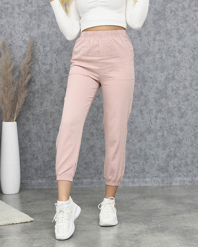 Pantalon en tissu rose pour femmes - Vêtements