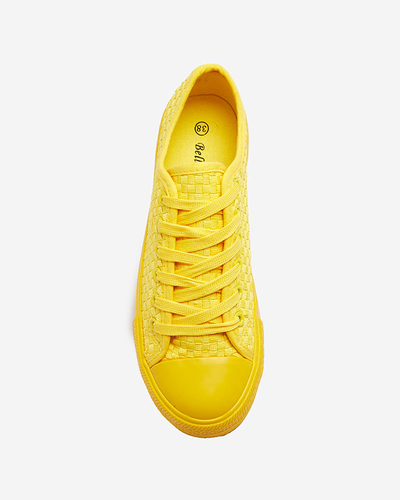 Baskets jaunes pour femmes avec gaufrage Aklina - Chaussures