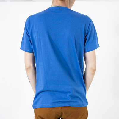 T-shirt homme bleu en coton à imprimé coloré - Vêtements
