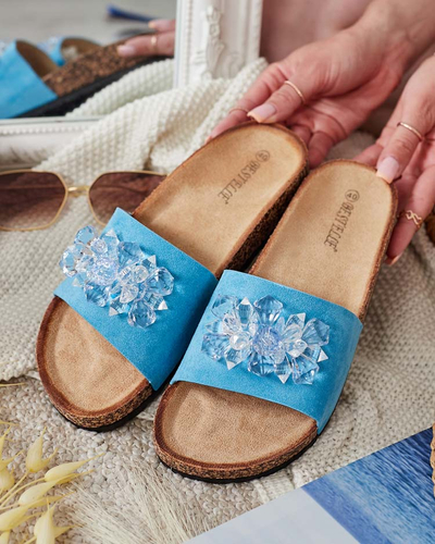 Royalfashion Tongs Villo à strass pour femme