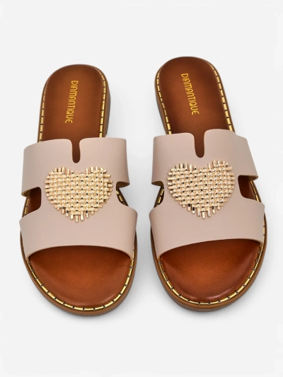 Pantoufles Royalfashion pour femmes avec cœur Or Cœur