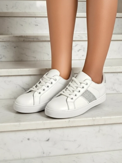 Luminosa Sneakers Blanches en Cuir Écologique