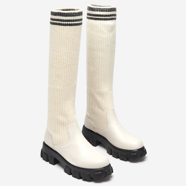 OUTLET Bottes à enfiler pour femmes de couleur ercu Alerpi- Footwear