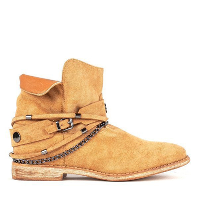 Bottes cowboy marron sur talon compensé indoor Salem - Footwear