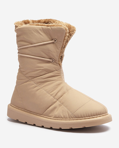 Chaussures pour femmes marron clair a'la bottes de neige Amirfu- Footwear