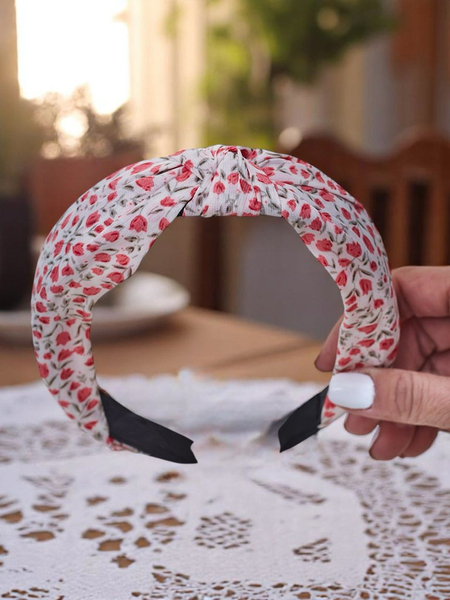 Bandeau Royalfashion avec nœud, motif fleuri Lilia