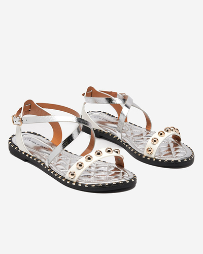 OUTLET Sandales femme blanches - argentées à jets Hanim - Footwear