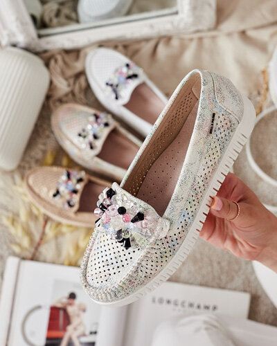 Royalfashion Mocassins perlés ajourés pour femme Nasfali