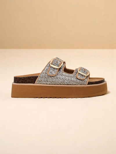 Royalfashion Mules à plateforme pour femmes Nora Woven