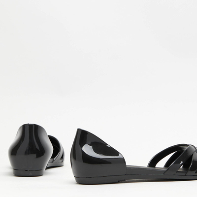 Ballerines noires pour femmes en caoutchouc Favoli - Chaussures