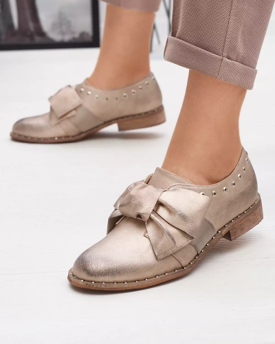 OUTLET Demi-pointes dorées pour femme avec nœud Entera - Footwear