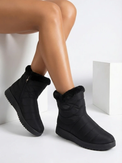 Bottines Femme Diana Noires Textiles Confortables pour l'Hiver