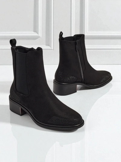 Bottines femme en éco-daim ornées de strass TangleMist
