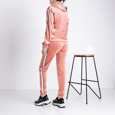 Ensemble sweat femme rose clair à rayures - Vêtements